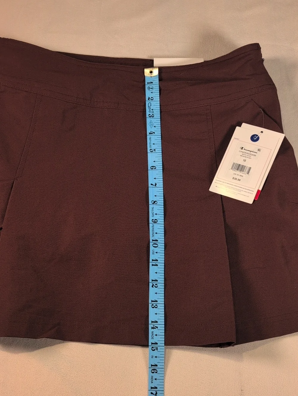 Champion Pleated Match Skort in Medium Ruby (Brown) Size 10